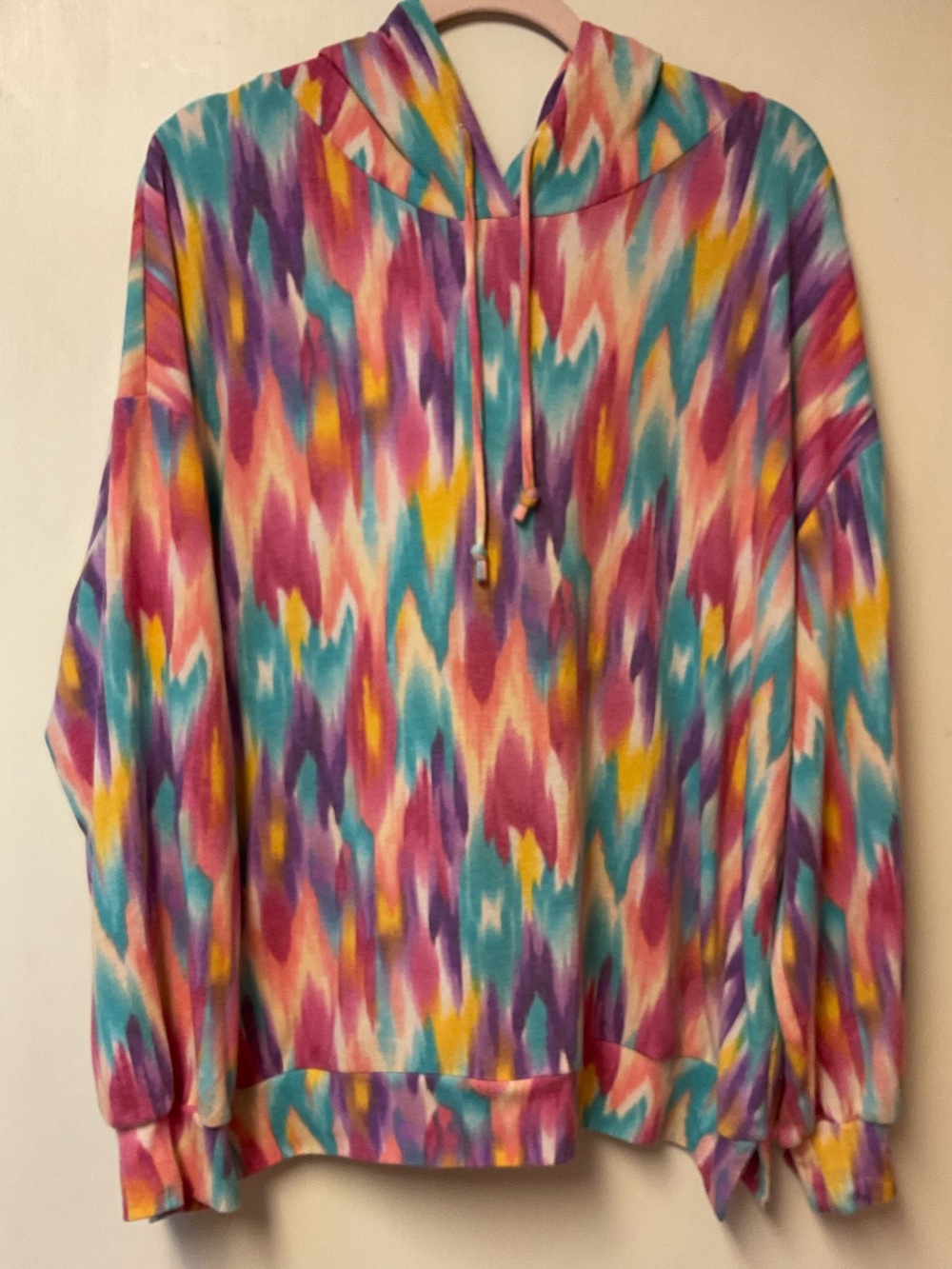 Colorful Abstract Print Hoodie - Multi